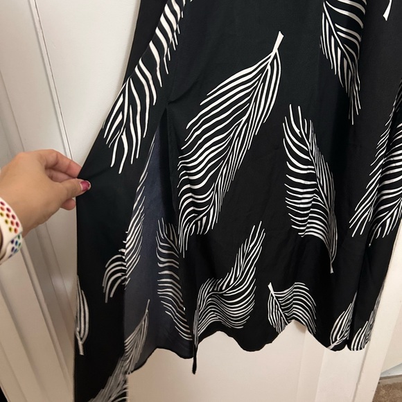 Dress Women's Tropical Print V Neck Cold Shoulder Split Thigh Long maxi 2xl - Picture 3 of 7